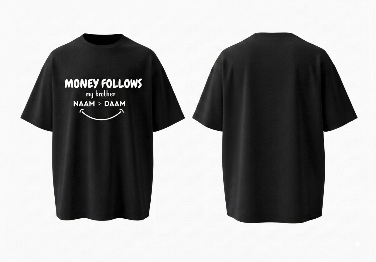 Black tshirt - money follows