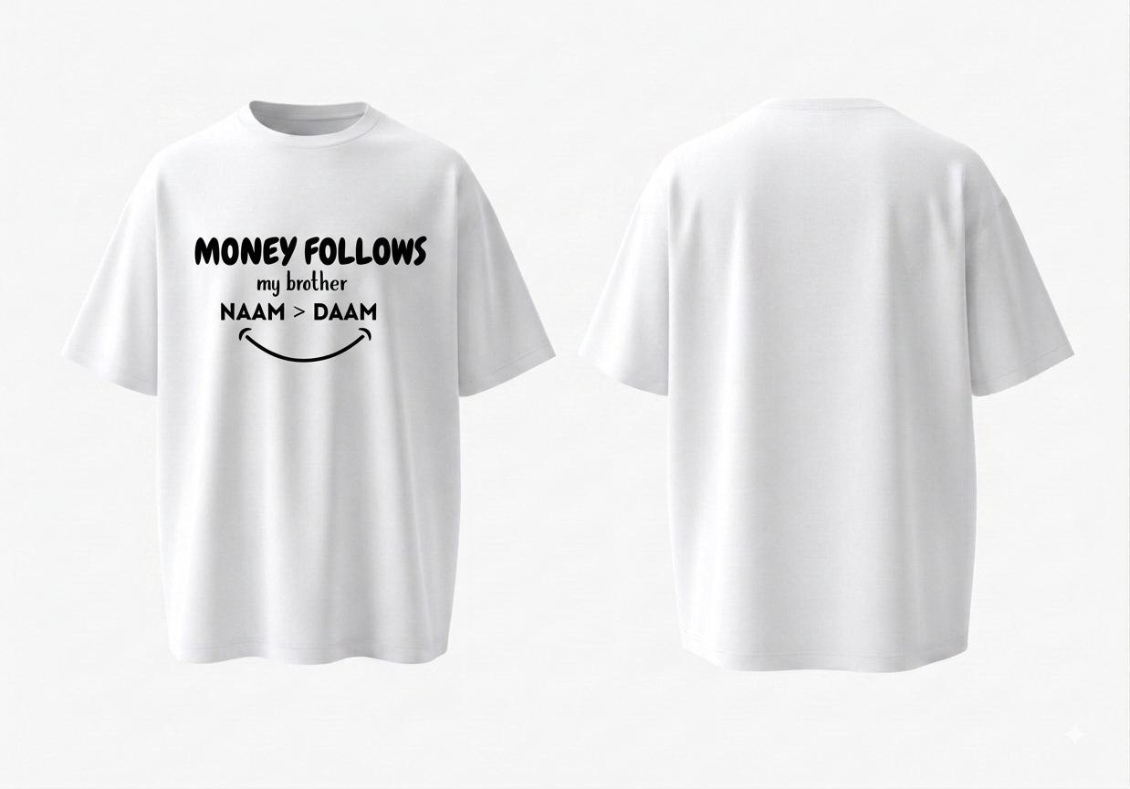 White tshirt - money follows